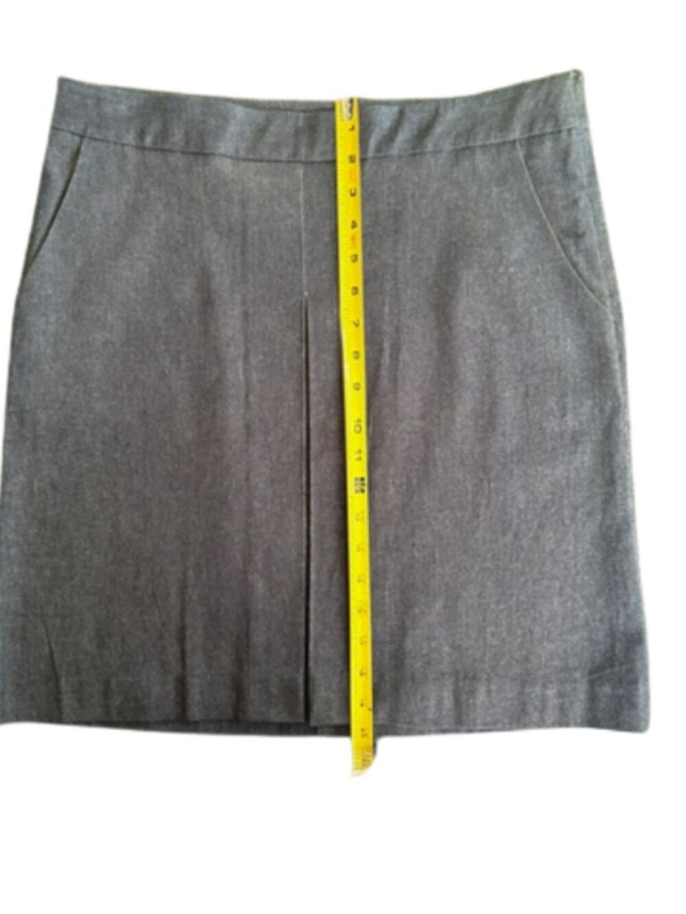 NEW French Connection Dark Wash Stretch Denim Skirt Front Pleat Size 10 - Picture 6 of 9